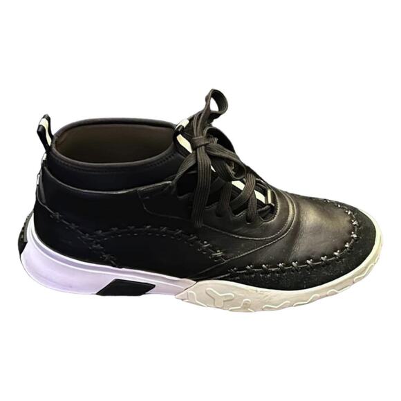 Bally Gregg Black & White Men’s Leather Sneakers Size 12D - Picture 1 of 10